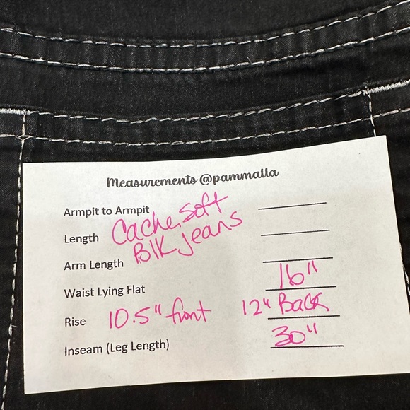 Cache Contour Collection Jeans Black Straight Leg Stretch Pants Size 10 - Picture 8 of 9